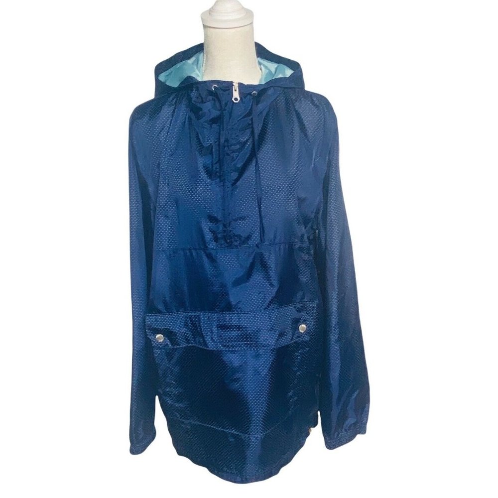 Dravus Women Medium  Blue 1/4 Zip pullover windbreaker Lightweight Pocket jacket